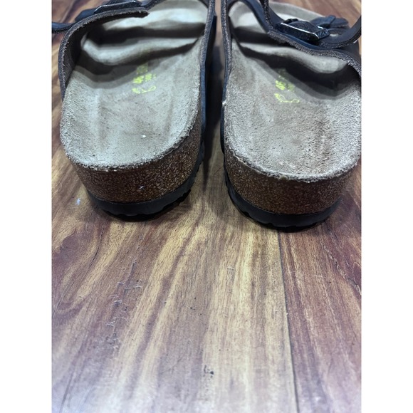 Birkenstock Arizona Dark Brown Leather Sandals Mens‎ 13 EU 46 Two Strap Slides